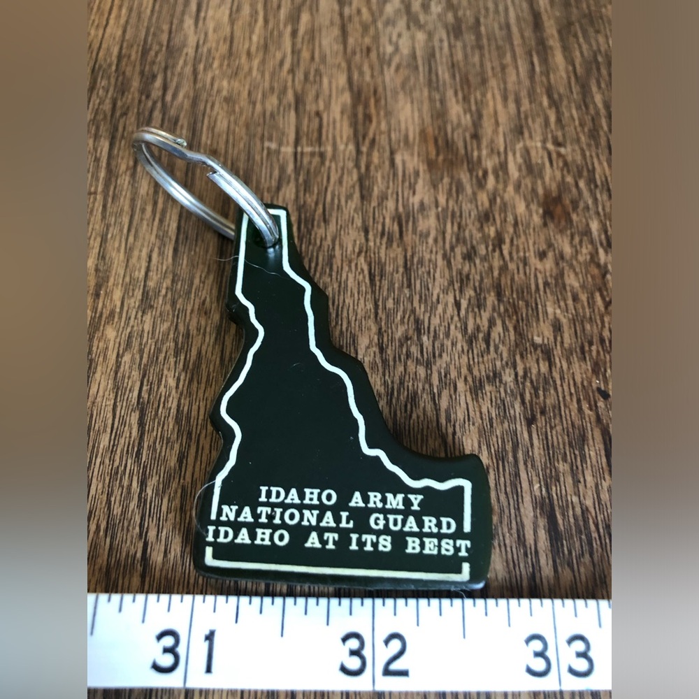 Vintage Army Natnl Guard / Idaho Advertising Keychain
